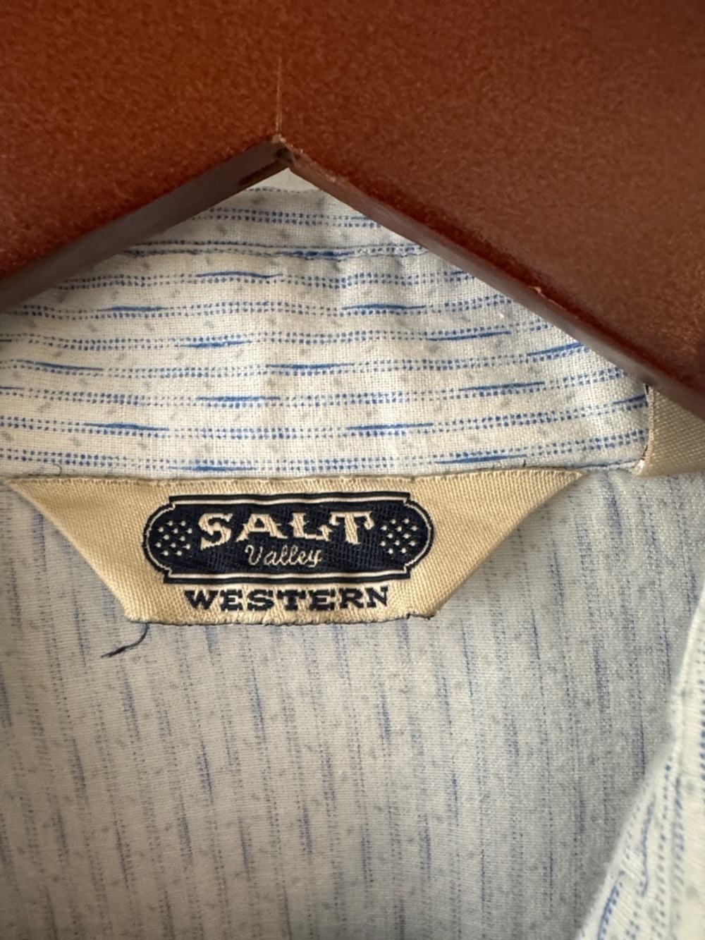 Salt Valley Western Men's Light Blue Stripe Snap-Down Shirt - Picture 2 of 6